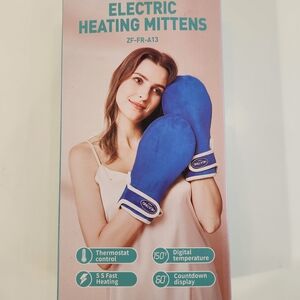 Electric Heating Mittens - Super Soft - Blue